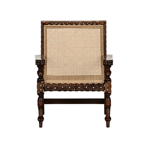 Chelsea House Aryana Arm Chair With Intricate Wood Inlay, Ergonomic Arms & Neutral Finish For Timeless Style 370054