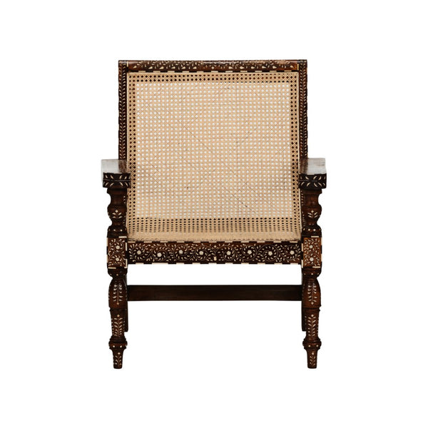 Chelsea House Aryana Arm Chair With Intricate Wood Inlay, Ergonomic Arms & Neutral Finish For Timeless Style 370054