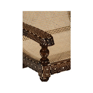 Chelsea House Aryana Arm Chair With Intricate Wood Inlay, Ergonomic Arms & Neutral Finish For Timeless Style 370054