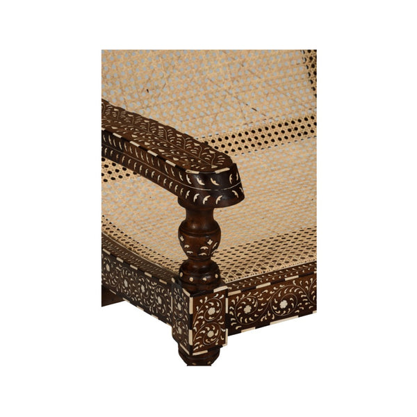 Chelsea House Aryana Arm Chair With Intricate Wood Inlay, Ergonomic Arms & Neutral Finish For Timeless Style 370054