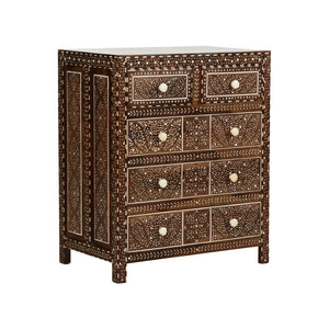 Chelsea House Aryana Hand‑Inlaid Chest With Geometric & Floral Motifs — Generous 38" H Storage, Timeless Hardwood Craftsmanship 370055