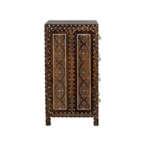 Chelsea House Aryana Hand‑Inlaid Chest With Geometric & Floral Motifs — Generous 38" H Storage, Timeless Hardwood Craftsmanship 370055