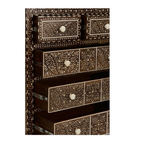 Chelsea House Aryana Hand‑Inlaid Chest With Geometric & Floral Motifs — Generous 38" H Storage, Timeless Hardwood Craftsmanship 370055