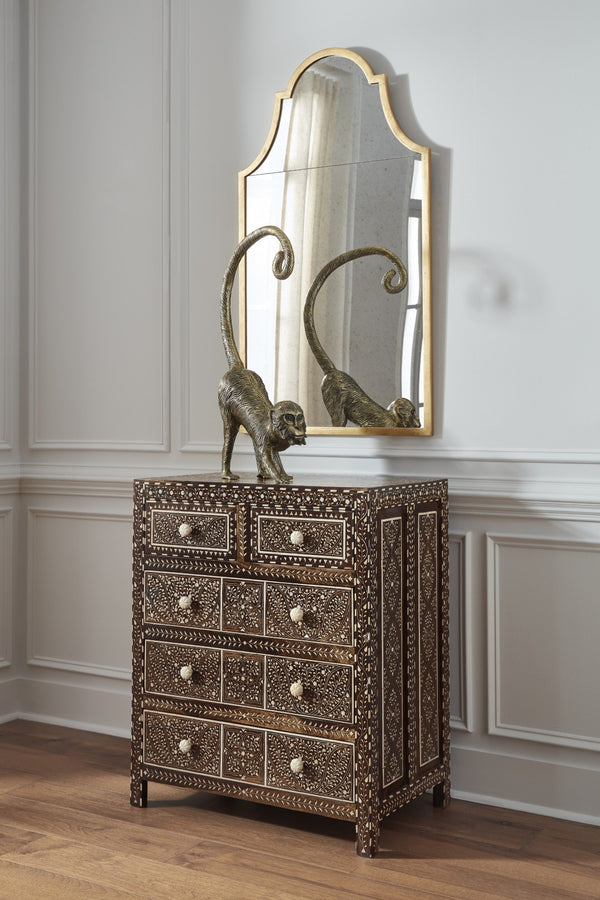 Chelsea House Aryana Hand‑Inlaid Chest With Geometric & Floral Motifs — Generous 38" H Storage, Timeless Hardwood Craftsmanship 370055