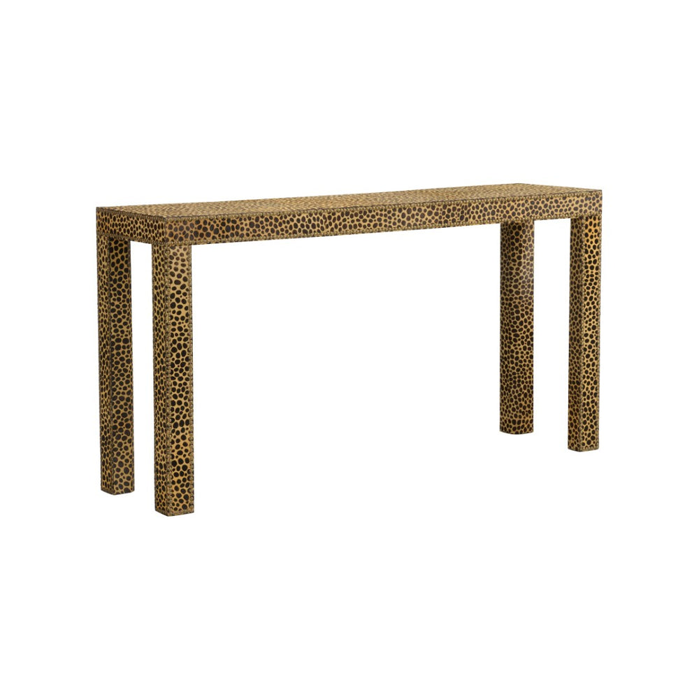 Chelsea House Leopard Parsons Console Table With Hair-On-Hide Upholstery, 60" Wide Accent Piece For Entryways 370059