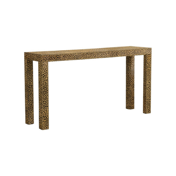 Chelsea House Leopard Parsons Console Table With Hair-On-Hide Upholstery, 60" Wide Accent Piece For Entryways 370059