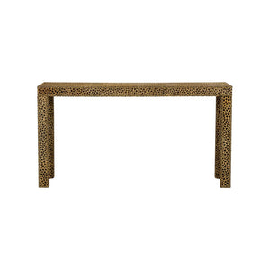 Chelsea House Leopard Parsons Console Table With Hair-On-Hide Upholstery, 60" Wide Accent Piece For Entryways 370059