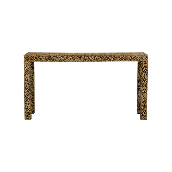 Chelsea House Leopard Parsons Console Table With Hair-On-Hide Upholstery, 60" Wide Accent Piece For Entryways 370059