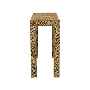 Chelsea House Leopard Parsons Console Table With Hair-On-Hide Upholstery, 60" Wide Accent Piece For Entryways 370059