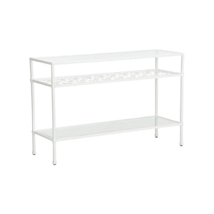 Chelsea House Pacific Coast Console Modern White Iron & Glass Narrow Console Table By Bill Cain — Sleek Storage, 50" Wide 370062