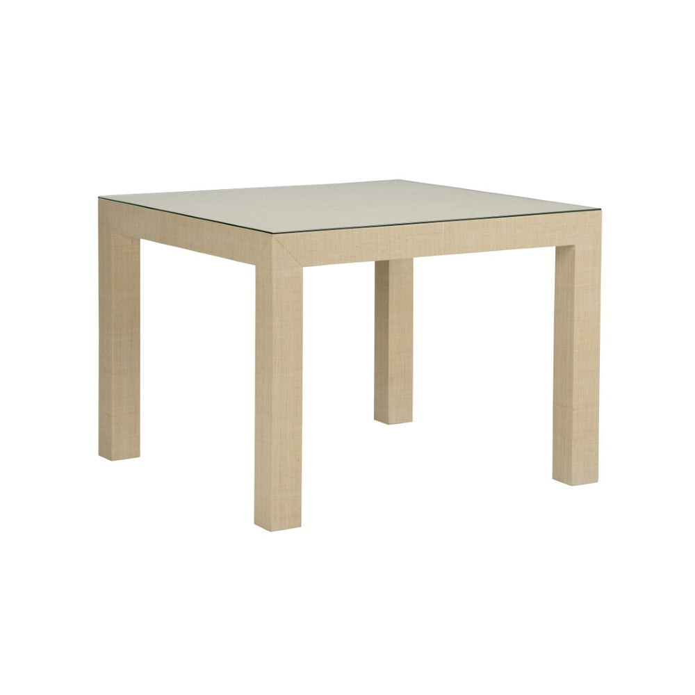 Chelsea House Sanibel Raffia Game Table Natural Finish — Parsons-Style 40" Square Accent Table, Handcrafted Texture, Durable Everyday Use 370064