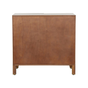 Chelsea House Flower Flower Of Life Cabinet By Lisa Kahn — Mahogany Lattice & Raffia Backing, Warm Walnut Finish, Generous Storage (38"W) 370070
