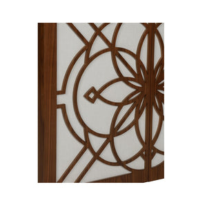 Chelsea House Flower Flower Of Life Cabinet By Lisa Kahn — Mahogany Lattice & Raffia Backing, Warm Walnut Finish, Generous Storage (38"W) 370070