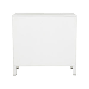 Chelsea House Flower Of Life Cabinet By Lisa Kahn — White Wood Lattice Over Raffia Backing, Coastal Storage Statement 370071