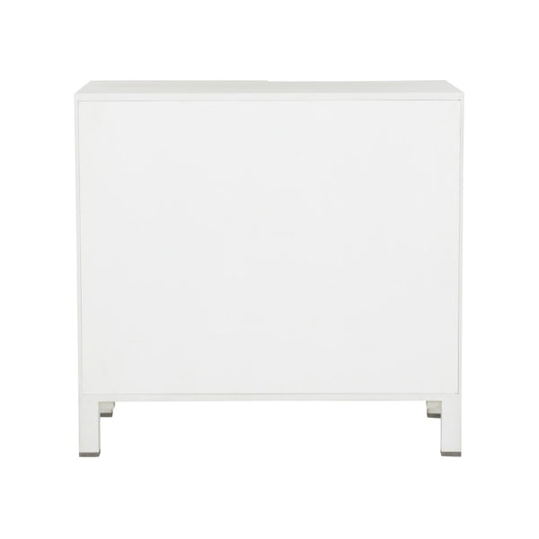 Chelsea House Flower Of Life Cabinet By Lisa Kahn — White Wood Lattice Over Raffia Backing, Coastal Storage Statement 370071