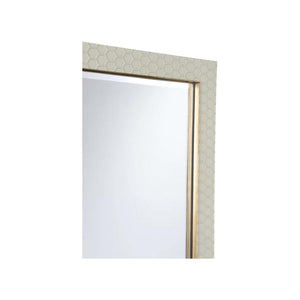 Chelsea House April Mirror Soft Gray — 42.5" Rectangular Honeycomb Beveled Glass, Designer Shayla Copas Accent Piece 370080