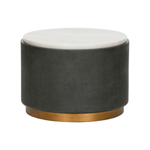 Barrell Table Black, White/Cream 370084 Chelsea House