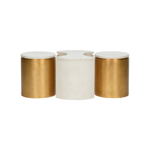 Chain Table Set White/Cream, Gold 370085 Chelsea House