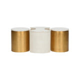 Chain Table Set White/Cream, Gold 370085 Chelsea House