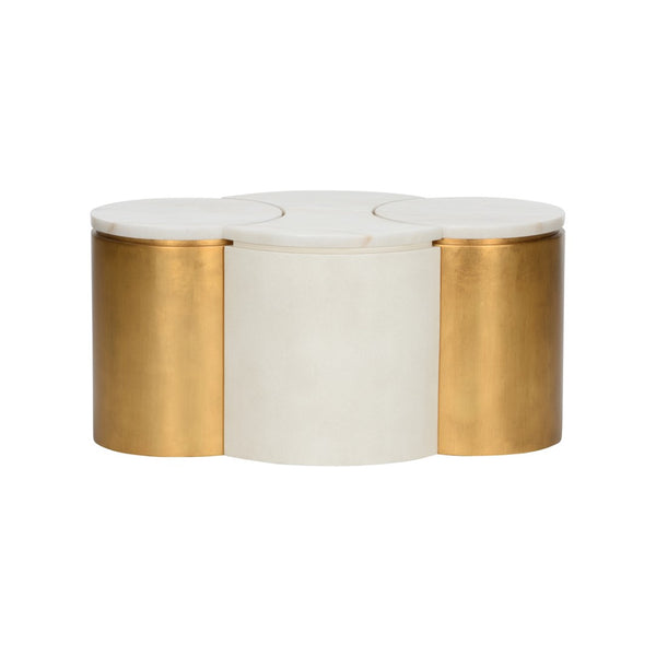 Chain Table Set White/Cream, Gold 370085 Chelsea House