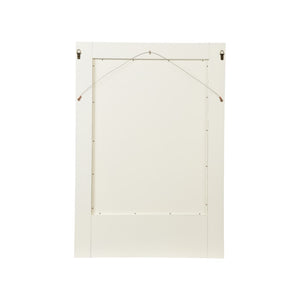 Chelsea House Greek Hall Mirror Cream With Carved Frame, Antique Gold Leaf Accents, Beveled Glass, 46.5"X32" 370087