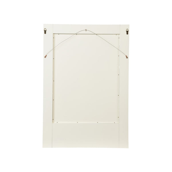 Chelsea House Greek Hall Mirror Cream With Carved Frame, Antique Gold Leaf Accents, Beveled Glass, 46.5"X32" 370087