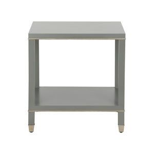 Chelsea House Jeza Gray Side Table With Antique Silver Leaf Accents — 26" Modern Minimalist Accent Table 370092
