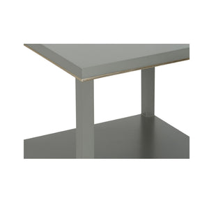 Chelsea House Jeza Gray Side Table With Antique Silver Leaf Accents — 26" Modern Minimalist Accent Table 370092