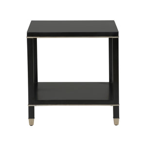 Chelsea House Jeza Minimalist Side Table With Metallic Silver Leaf Accents — 26" H Compact Modern Accent Table 370093