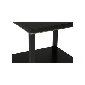 Chelsea House Jeza Minimalist Side Table With Metallic Silver Leaf Accents — 26" H Compact Modern Accent Table 370093