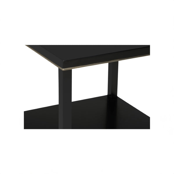 Chelsea House Jeza Minimalist Side Table With Metallic Silver Leaf Accents — 26" H Compact Modern Accent Table 370093