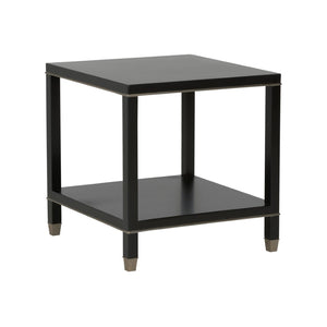 Jeza Side Table Black, Silver 370093 Chelsea House