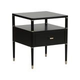 Landry Side Table Black, Silver 370094 Chelsea House