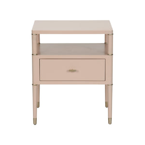 Chelsea House Landry Blush Side Table With Metallic Edges — Two-Tier Compact Square Design For Modern Glam Living 370095