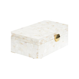 Chelsea House Arabelle Mother-Of-Pearl Treasure Box With Polished Brass Accents — Elizabeth Wicker Keepsake Accent Piece 370104