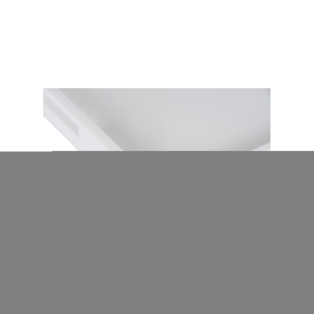 Chelsea House Hanson Square Tray In White Lucite — 24" Chippendale-Inspired Butler Tray With Open Handles, Chic Centerpiece 370107