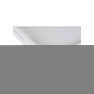 Chelsea House Hanson Square Tray In White Lucite — 24" Chippendale-Inspired Butler Tray With Open Handles, Chic Centerpiece 370107