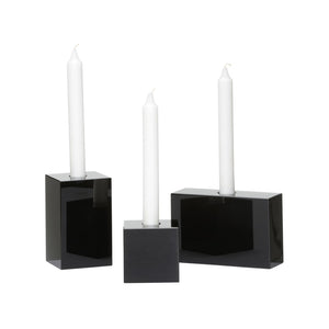 Trifoil Candlesticks - Set of 3 Black 370108 Chelsea House