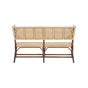 Chelsea House Wrightsburg Bench Brown — Handwoven Abaca Rope Basketweave Seating, Coastal Texture & Designer Craftsmanship 370116