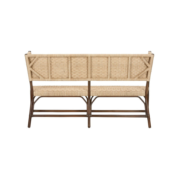 Chelsea House Wrightsburg Bench Brown — Handwoven Abaca Rope Basketweave Seating, Coastal Texture & Designer Craftsmanship 370116