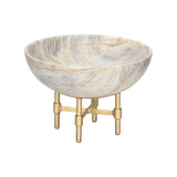 Century Marble Bowl Gold, Gray 370118 Chelsea House