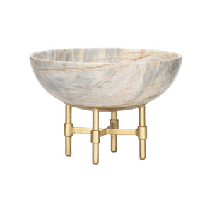 Century Marble Bowl Gold, Gray 370118 Chelsea House