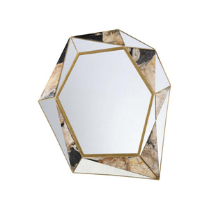 Petrified Wood Geometric Mirror Brown 370121 Chelsea House