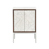 Banana Leaf Cabinet White/Cream, Silver 370123 Chelsea House