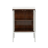 Banana Leaf Cabinet White/Cream, Silver 370123 Chelsea House