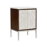 Banana Leaf Cabinet White/Cream, Silver 370123 Chelsea House