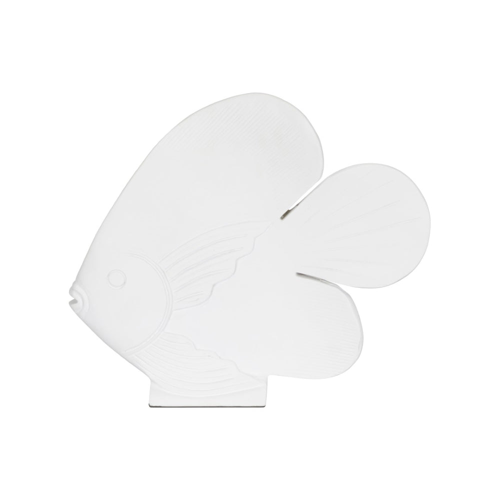 Chelsea House Angel Fish Matte White Resin Coastal Sculpture — 11.5" Tall Stylish Mantel Accent For Nautical Homes 370128