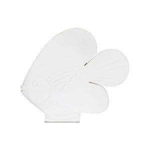 Chelsea House Angel Fish Matte White Resin Coastal Sculpture — 11.5" Tall Stylish Mantel Accent For Nautical Homes 370128