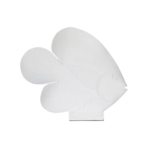 Chelsea House Angel Fish Matte White Resin Coastal Sculpture — 11.5" Tall Stylish Mantel Accent For Nautical Homes 370128