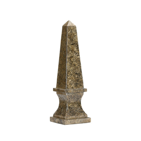 Chelsea House Gold Tortoise Capiz Obelisk — 20" Tapered Decorative Sculpture With Hand-Applied Iridescent Shell Finish 370136